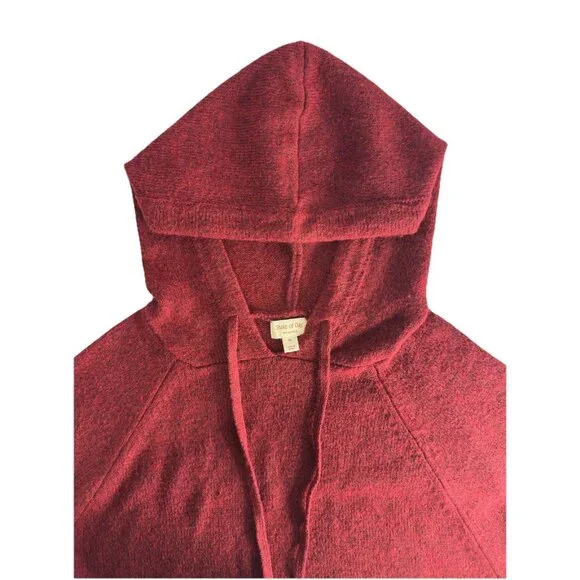 State of Day Women's XL Cozy Indulge & Rest Loungewear Tunic Hoodie Maraschino - Picture 7 of 9